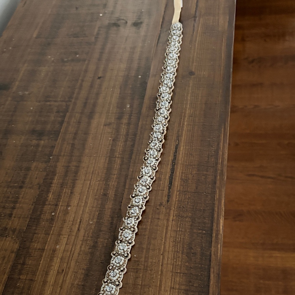 Altar'd State Crystal Embellished Belt - Silver, light tan, Cream